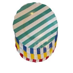 Red Aqua Blue Yellow Stripe 11” Melamine Summer Plates Lake Beach Jia Wei